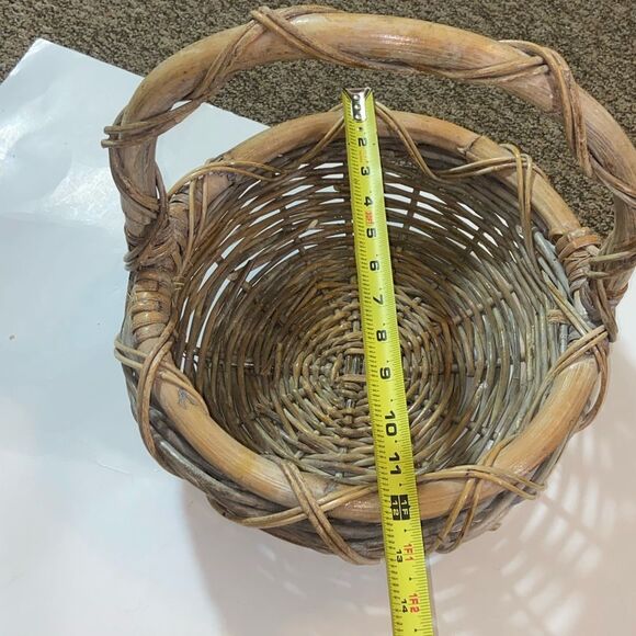 Set 3 Wooden Bamboo Basket With
 Handle - Picture 6 of 16